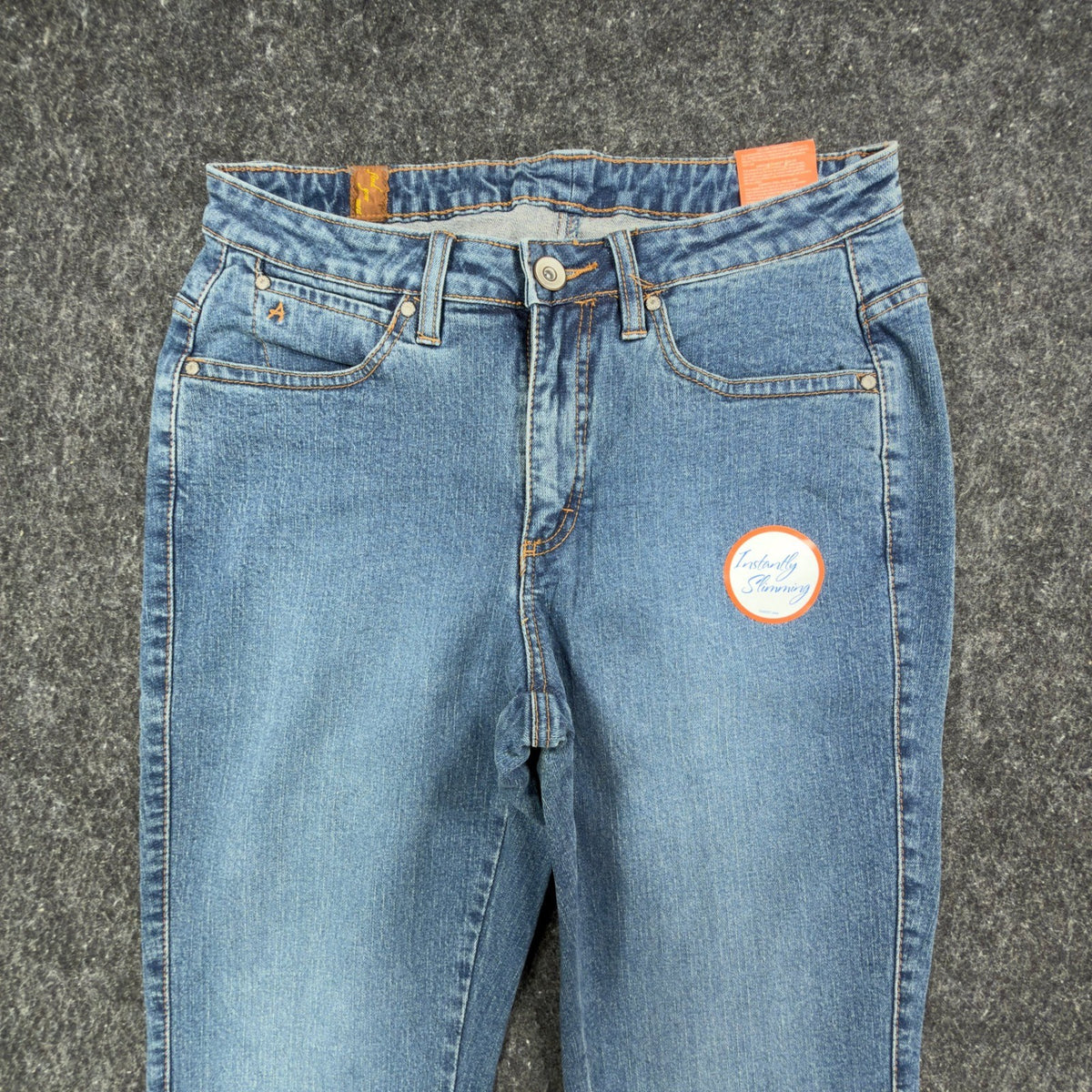 Wrangler Aura Jeans 10 SHT Blue Denim Instantly Slimming Straight Leg NWT - take2supply