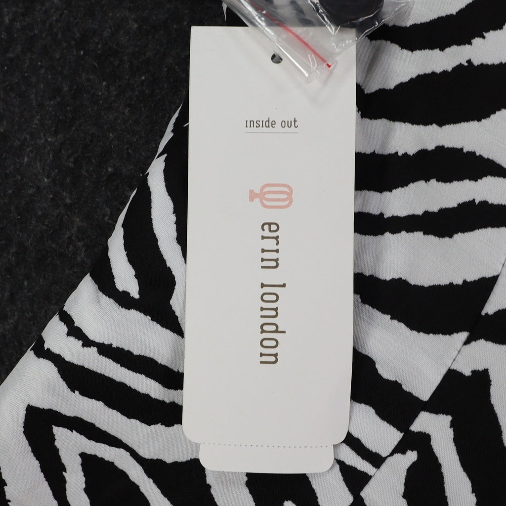 Erin London Zebra Print Blazer Women Size M NWT Black White Animal Coat - take2supply