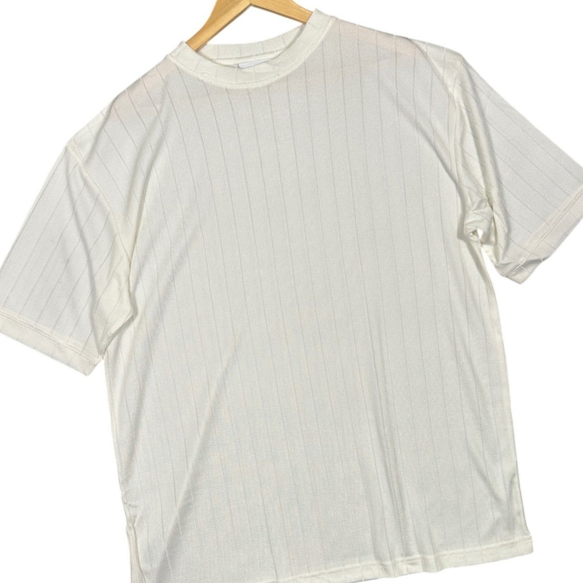 IRVINE PARK Men's White Vertical Stripe Crew Neck T Shirt XL - take2supply