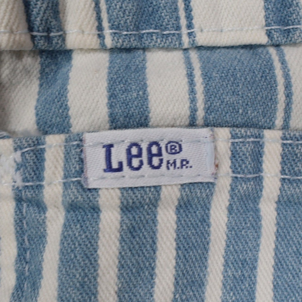 Lee Striped Denim Shorts Girls 7 Slim Vintage 90s Blue White Cotton Deadstock - take2supply