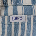 Lee Striped Denim Shorts Girls 7 Slim Vintage 90s Blue White Cotton Deadstock - take2supply
