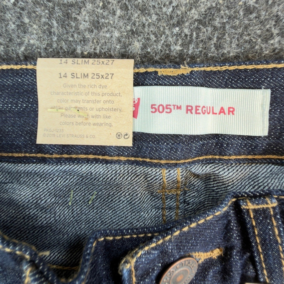 Levi's 505 Regular Straight Jeans Boys 14 Slim 25x27 Dark Wash Indigo Denim NWT - take2supply