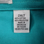CC Sport Polo Shirt Mens 2XLT Vintage 90s Teal Cotton Blend Banded Bottom NWT - take2supply