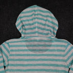 Tribal Jeans Womens M Aqua White Striped Lightweight Hooded Pullover Top NWT - take2supply