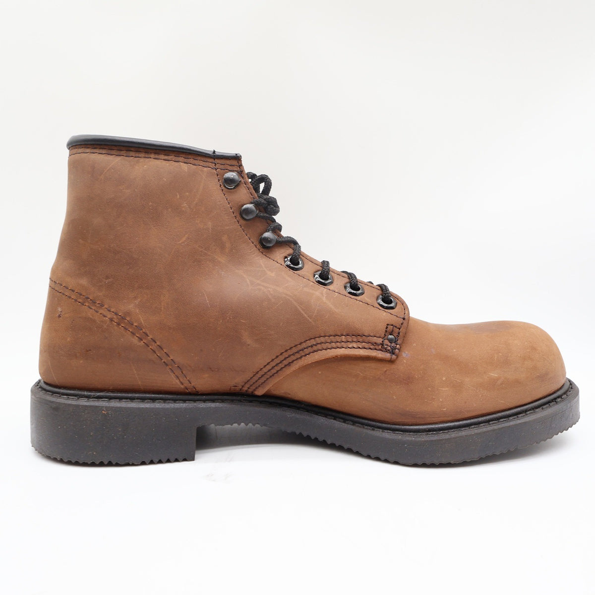 Walker Vintage 90s Work Boots Mens 11 D Brown Leather NWT Made in USA Deadstock - take2supply