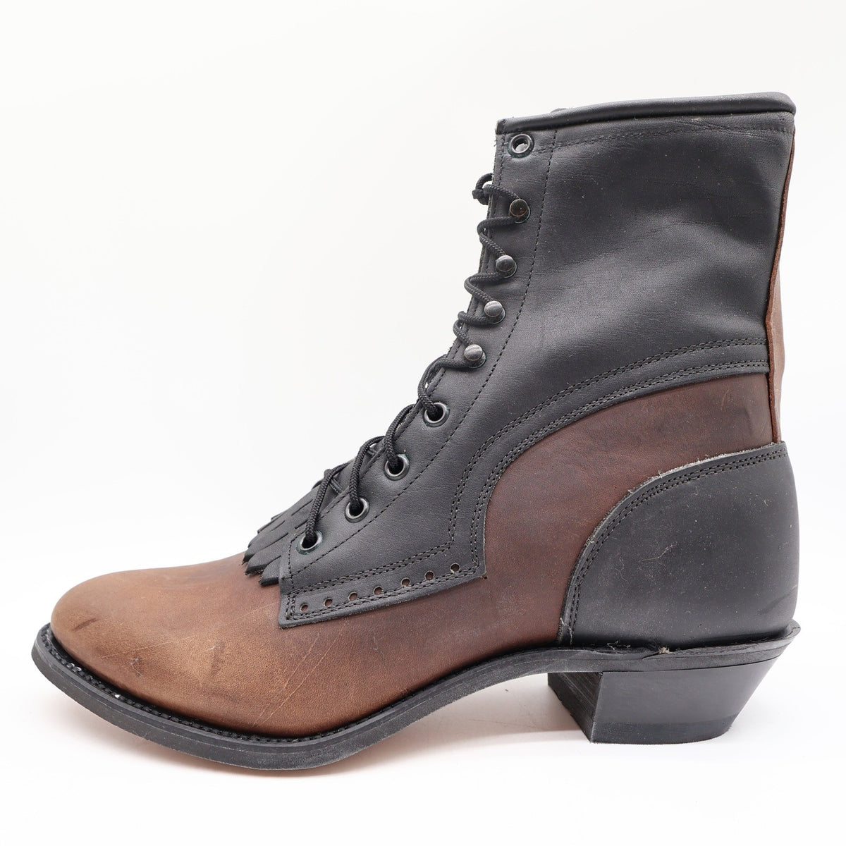 Wrangler Vintage 90s Packer Boots Womens 10 Brown Black Leather NWT USA Made - take2supply