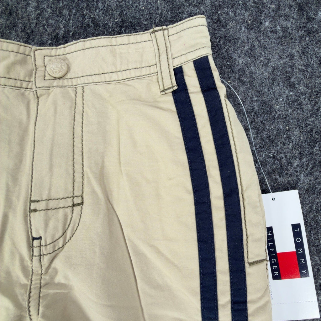 Tommy Hilfiger Y2K Cargo Shorts Boys 6 Beige Cotton Nylon NWT New - take2supply
