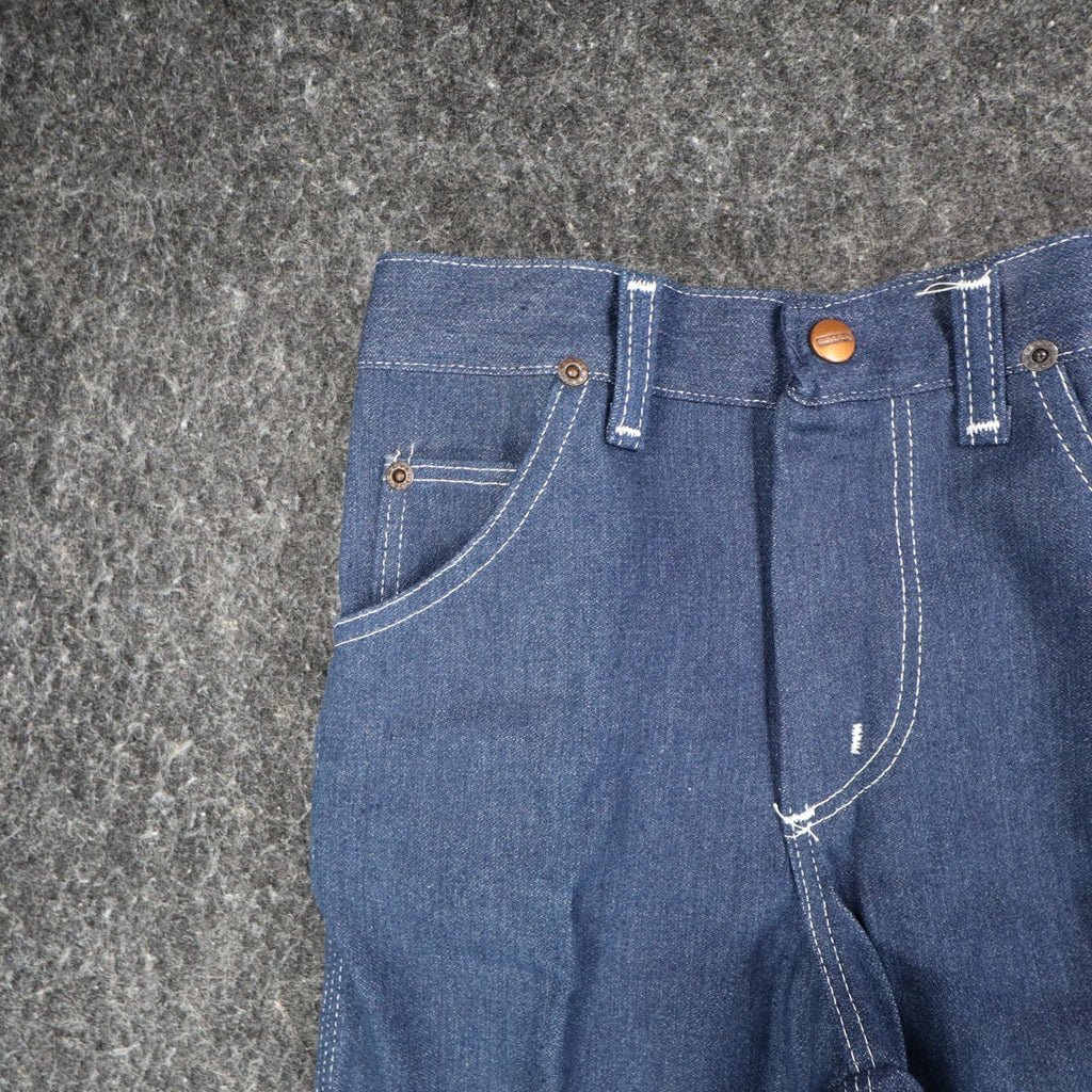 Maverick Jeans Boys 10 Reg Vintage 70s Blue Cotton Poly Straight Leg Deadstock - take2supply