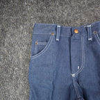 Maverick Jeans Boys 10 Reg Vintage 70s Blue Cotton Poly Straight Leg Deadstock - take2supply