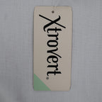 Xtrovert Blouse Womens 10 White Geometric Embroidered Short Sleeve USA NOS NWT - take2supply