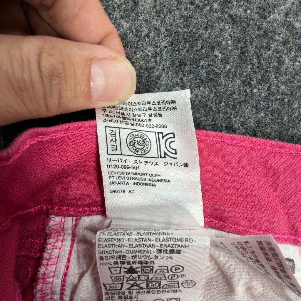 Levi's 505 Straight Leg Jeans Womens 12 Pink Cotton Blend NWT - take2supply