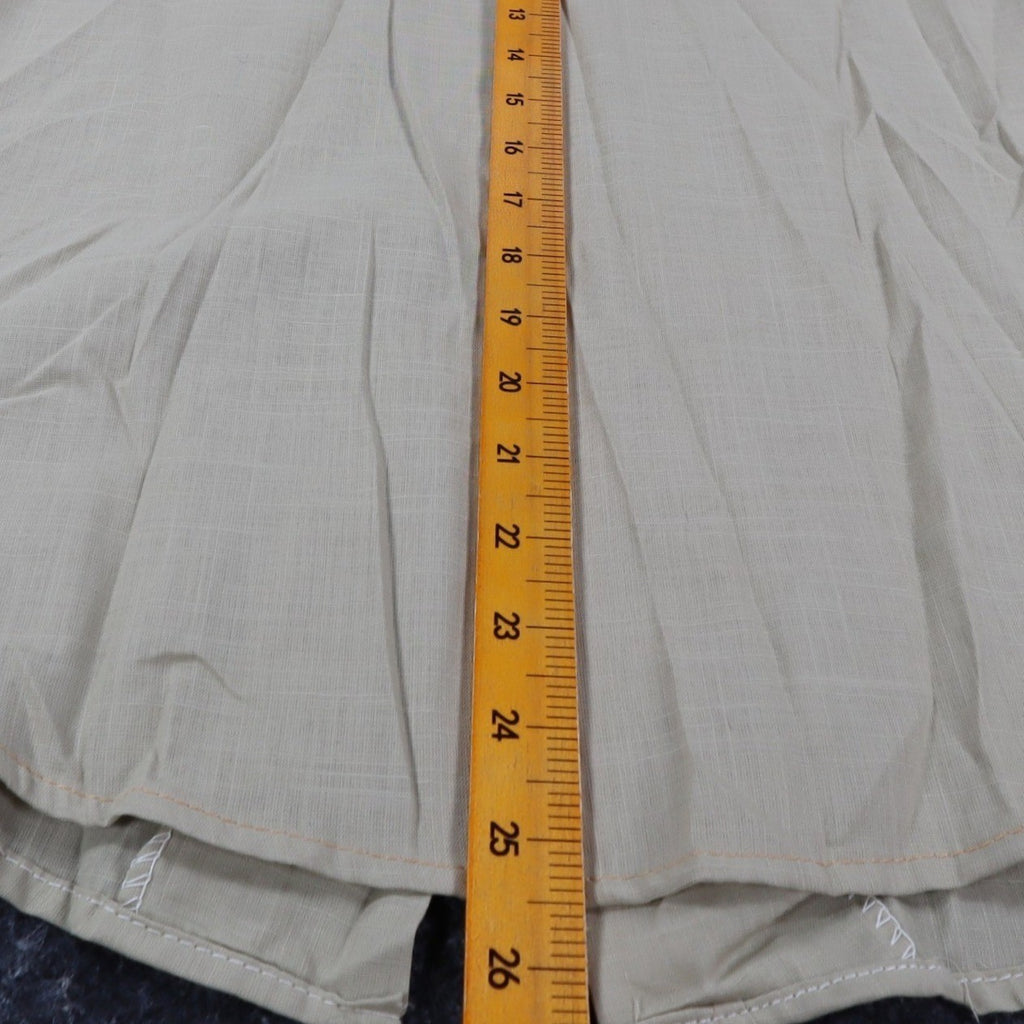 Lady Donlin Button Down Shirt Womens 16 Vintage 70s Tan Cotton Blend Deadstock - take2supply