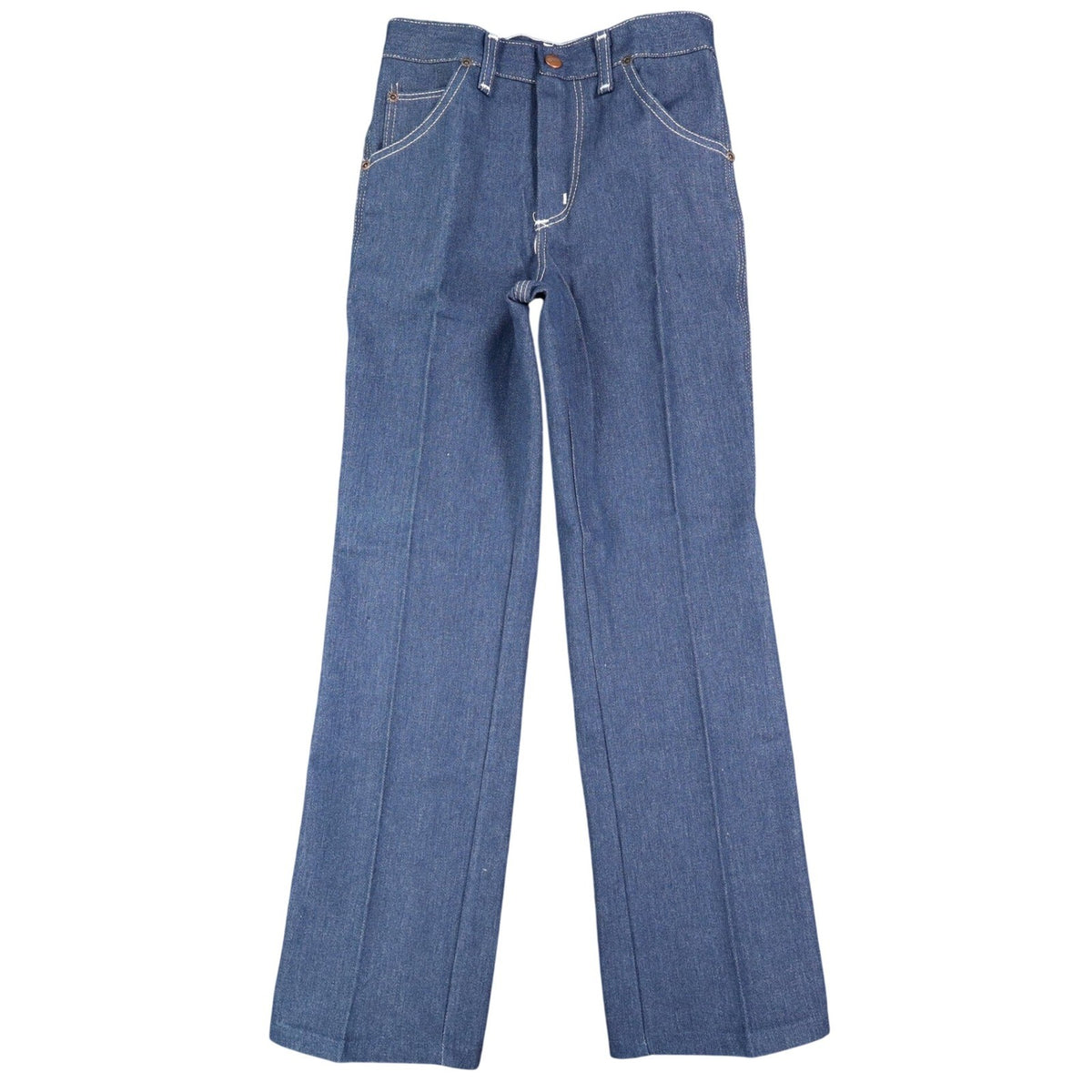 Maverick Straight Leg Jeans Boys 10 Reg Vintage 70s Blue Cotton Poly USA C951 - take2supply