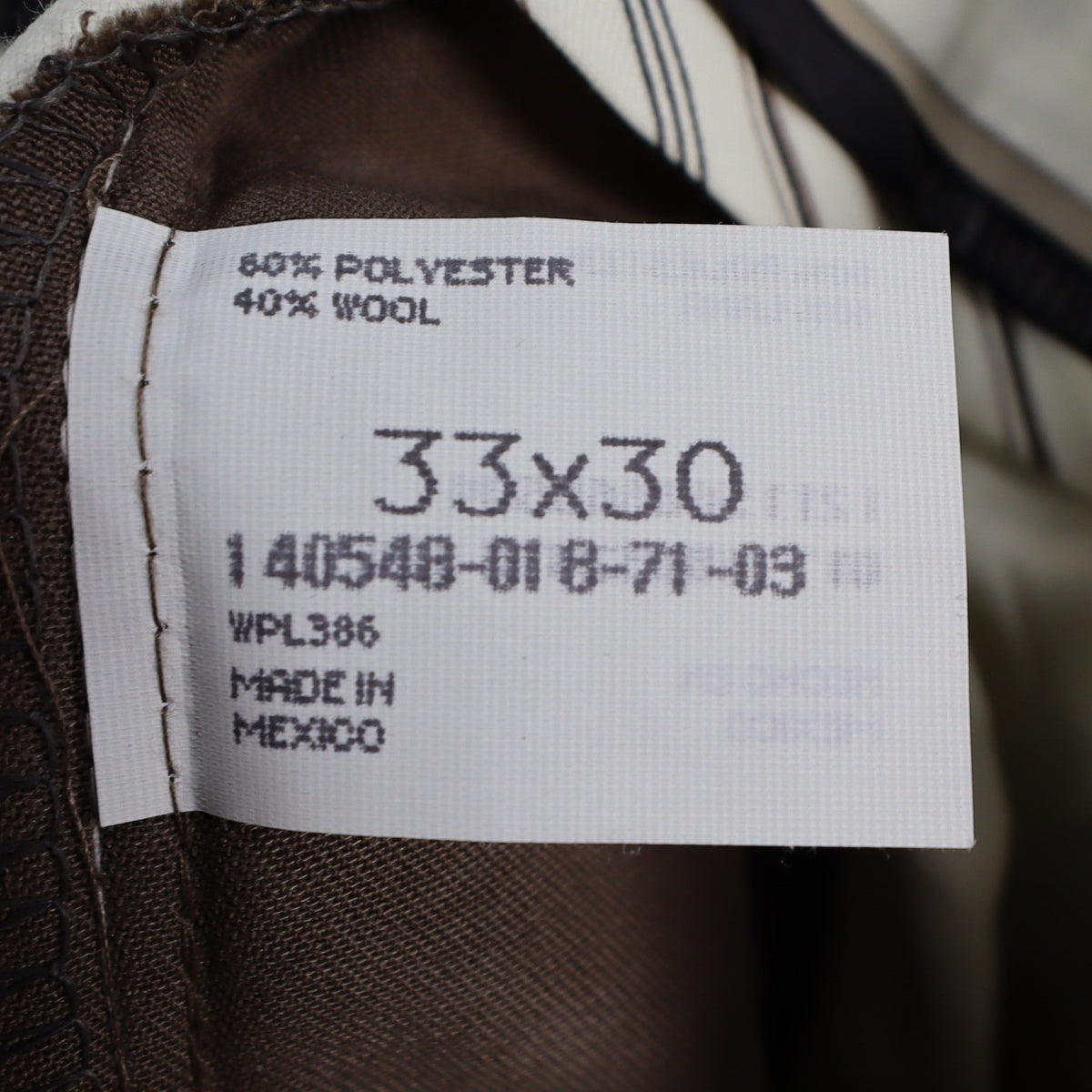 Haggar Dress Pants Mens 33x30 Pleated Wool Blend Brown Cuffed Deadstock - take2supply