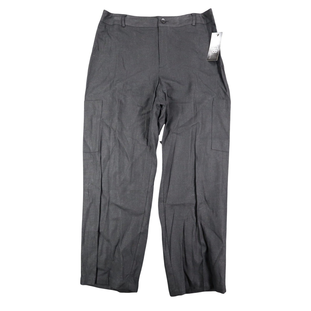 AGB Byer California Cargo Pants Womens 10 Y2K Black Linen Blend Utility Trousers - take2supply