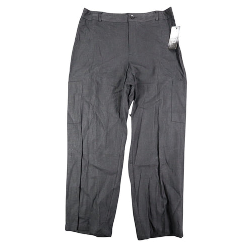 Charcoal AGB cargo pants, full front view with hangtag