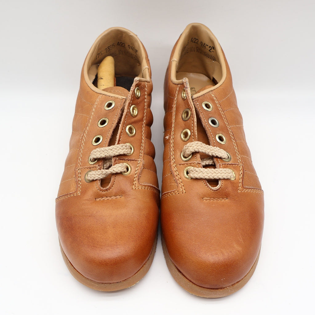 Sportiques Sneakers 7.5 Vintage Deadstock Brown Leather Gum Ripple Sole Romania - take2supply