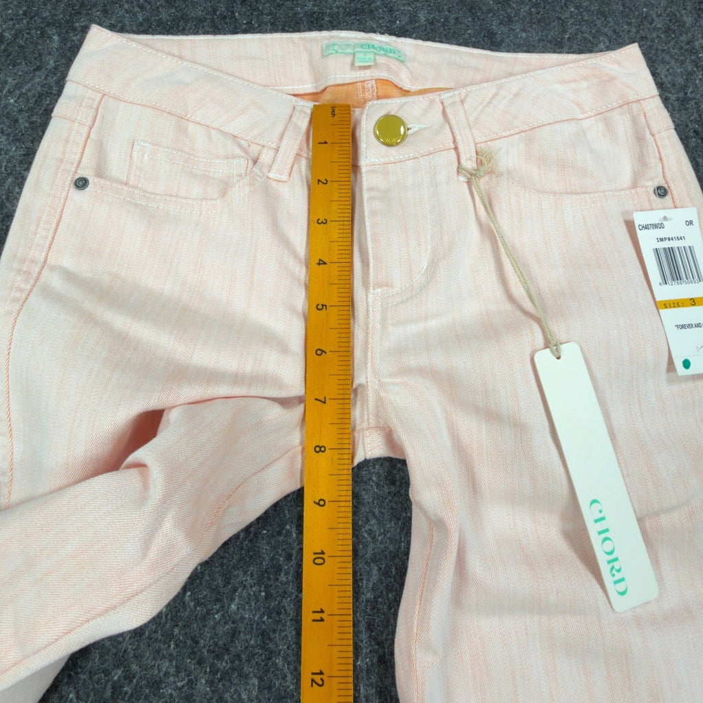 Chord Skinny Jeans Juniors 3 Peach Orange Denim NWT CH4070WDD Low Rise Stretch - take2supply