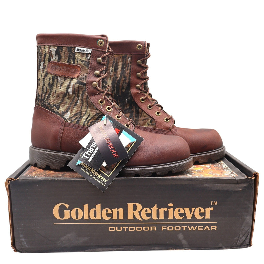 Golden Retriever Hunting Boots Mens 9 Vintage Brown Camo Waterproof Thinsulate - take2supply
