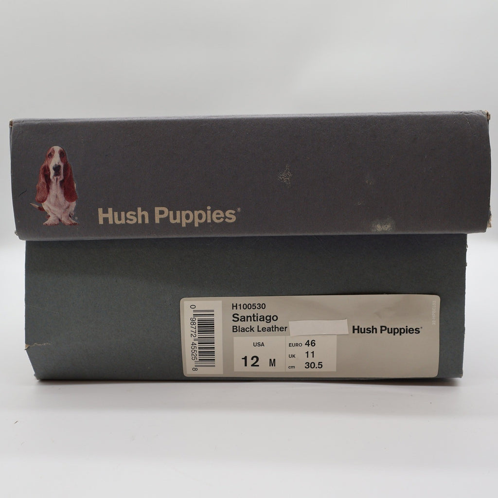 Hush Puppies Santiago Men 12 Black Leather Slip On Loafer Shoes H100530 Bounce - take2supply