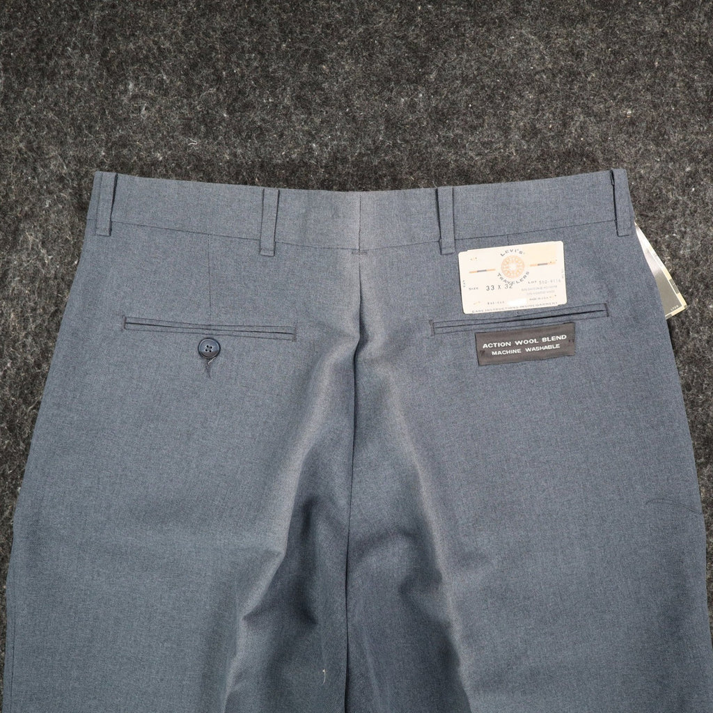 Levi's Travellers Trousers Mens 34x32 Vintage 80s Blue Gray Pleated Deadstock - take2supply