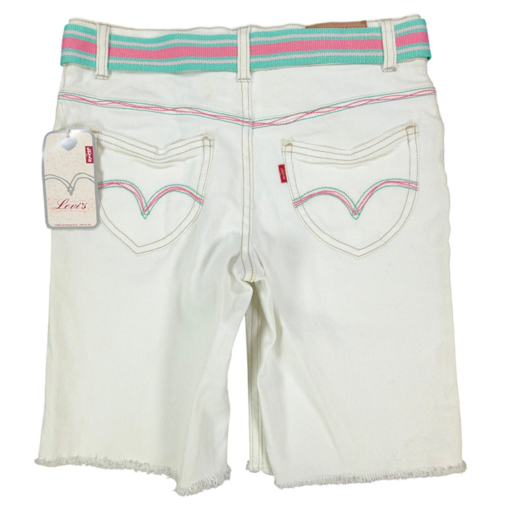 Levi's Y2K Bermuda Shorts Girls 14 White Ramie Cotton NWT C681 - take2supply