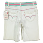 Levi's Y2K Bermuda Shorts Girls 14 White Ramie Cotton NWT C681 - take2supply