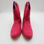 L'Amour Cowboy Boots Kids Size 2 Fuchsia Pink Faux Suede Rhinestone Studs V8400 - take2supply