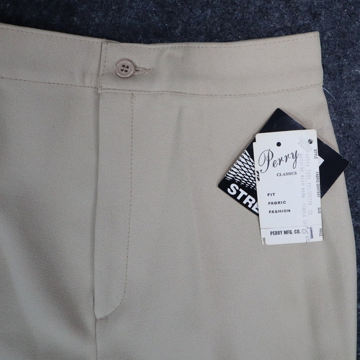 Perry Classics Wide Leg Trousers Womens 10 Vintage 70s Tan Polyester High Rise - take2supply
