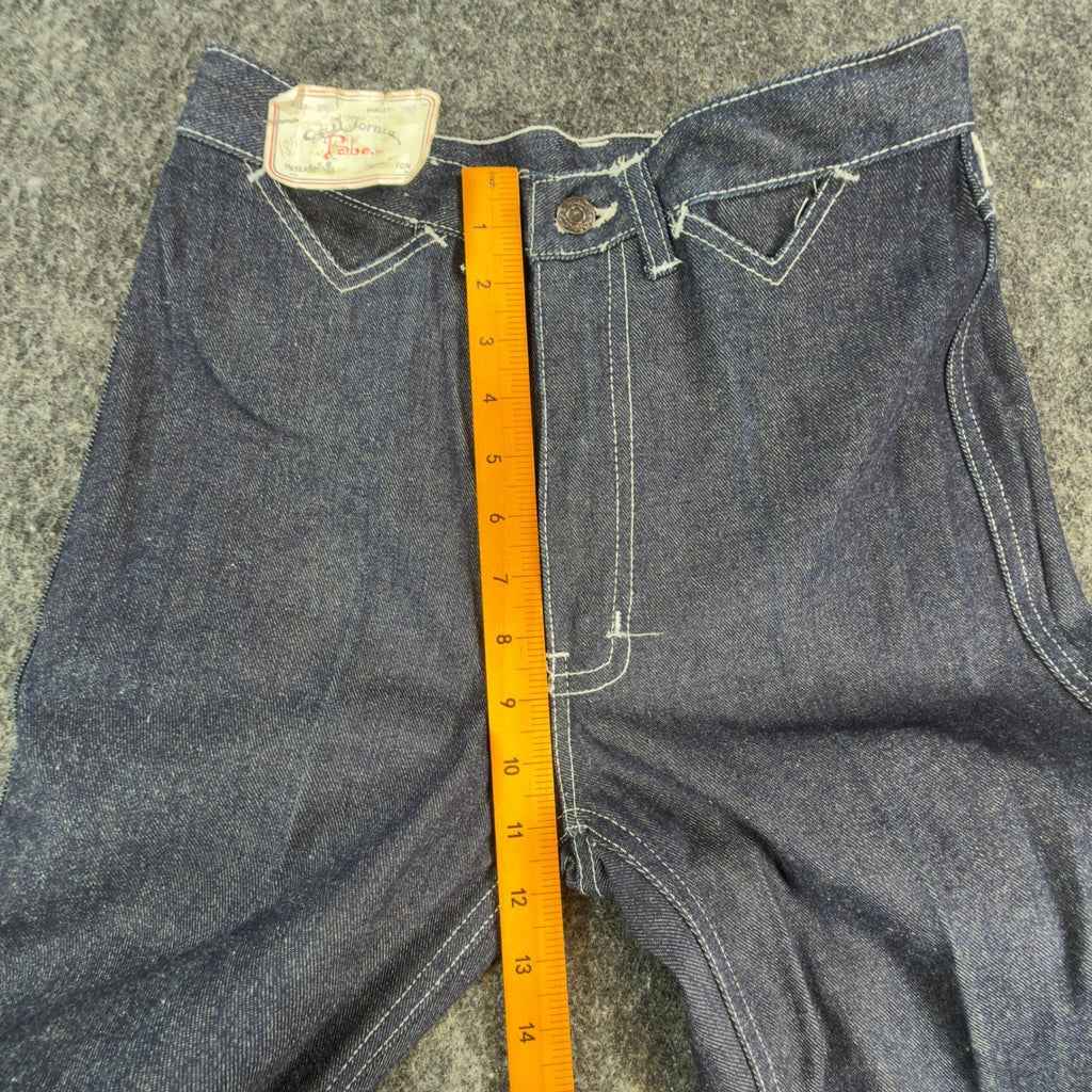 California Babe Jeans Womens 7 Blue Cotton High Waist Flare Vintage 70s - take2supply