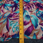 Xtrovert Blouse Womens 8 Vintage 90s Teal Floral Faux Vest Rayon Short Sleeve - take2supply