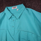 CC Sport Polo Shirt Mens 2XLT Vintage 90s Teal Cotton Blend Banded Bottom NWT - take2supply