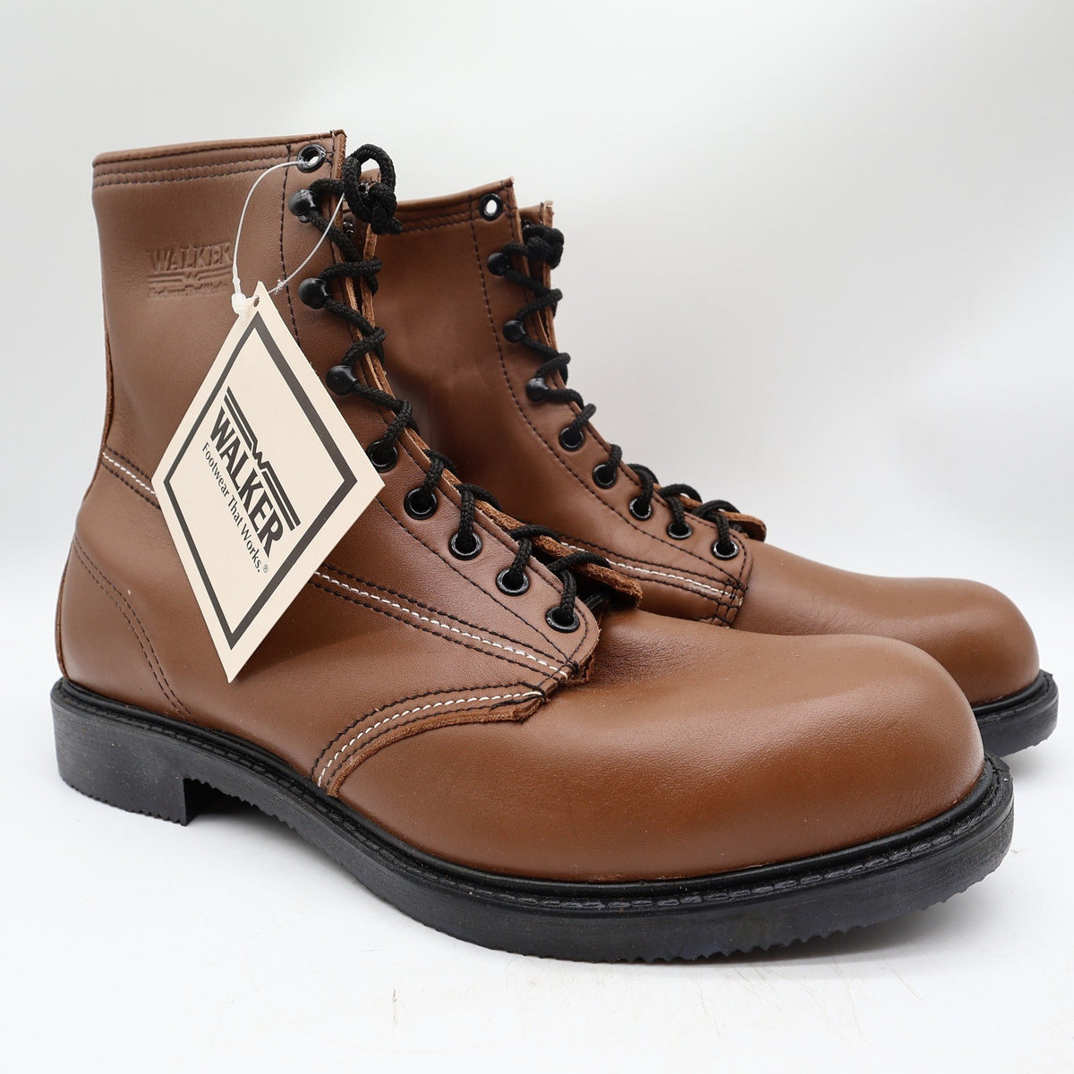 Walker Vintage 709 Work Boots Mens 12 D Brown Leather Deadstock New NIB USA Made - take2supply