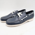 Webbs Boat Shoes Kids Size 2 C Vintage 80s Navy Leather Made in USA Deadstock - take2supply