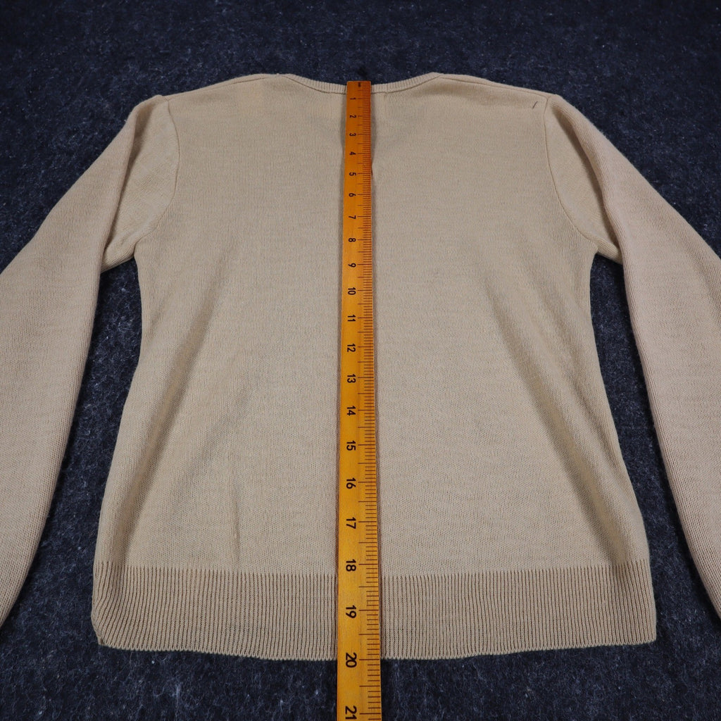 Scudder Sportswear V-Neck Sweater Youth Medium 10-12 Vintage 70s Tan Acrylic USA - take2supply