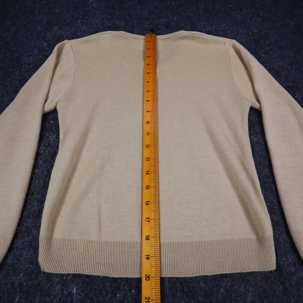 Scudder Sportswear V-Neck Sweater Youth Medium 10-12 Vintage 70s Tan Acrylic USA - take2supply