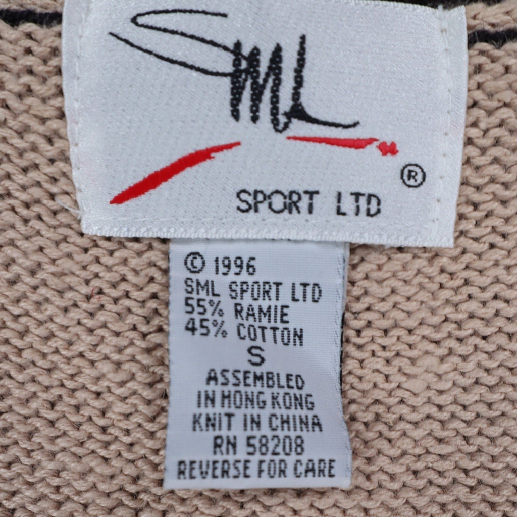 SML Sport Ltd Sweater Vest Small 1996 Vintage Beige Argyle Button Front NWT - take2supply