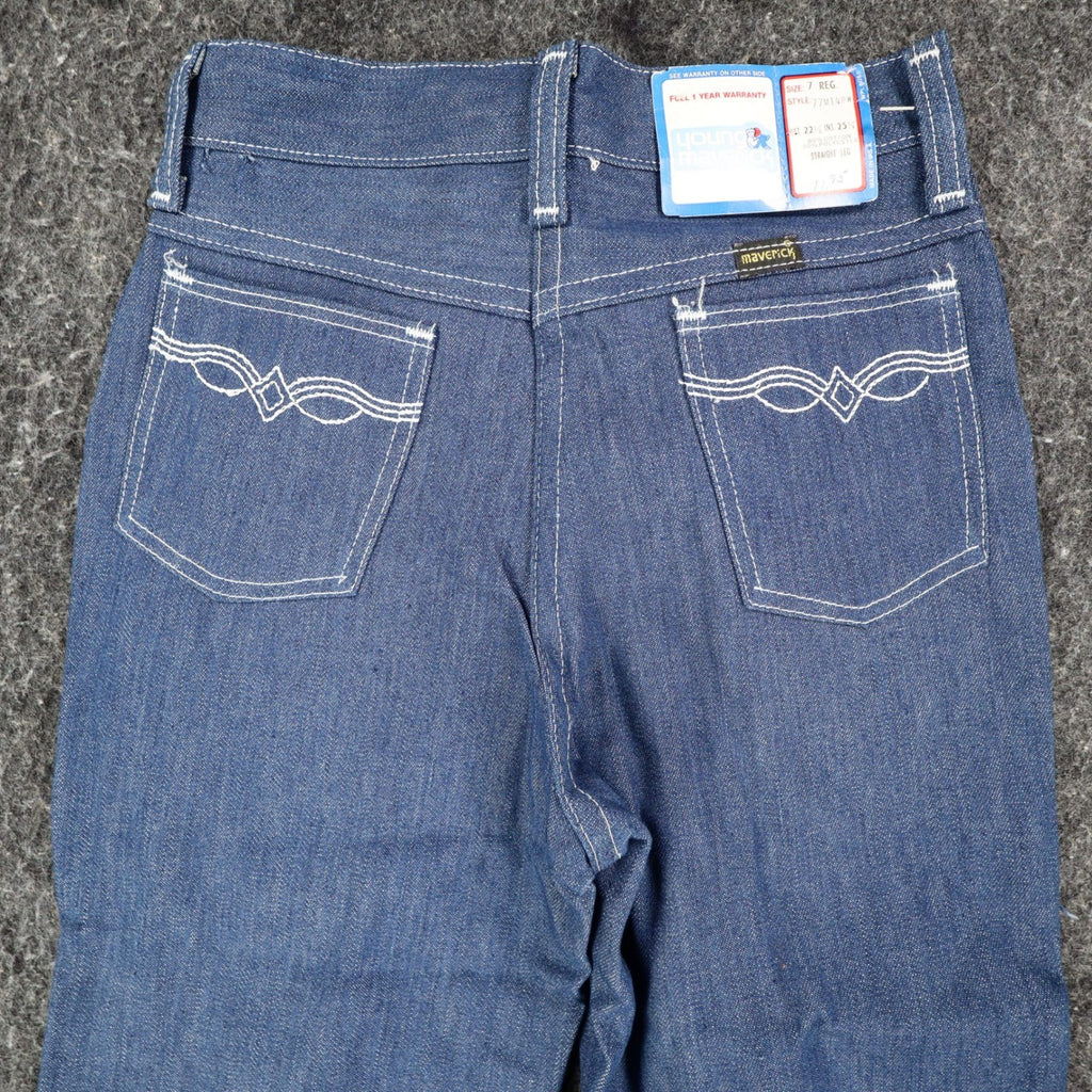 Vintage Young Maverick Boys Jeans 7 Regular Blue Straight Leg USA NWT - take2supply