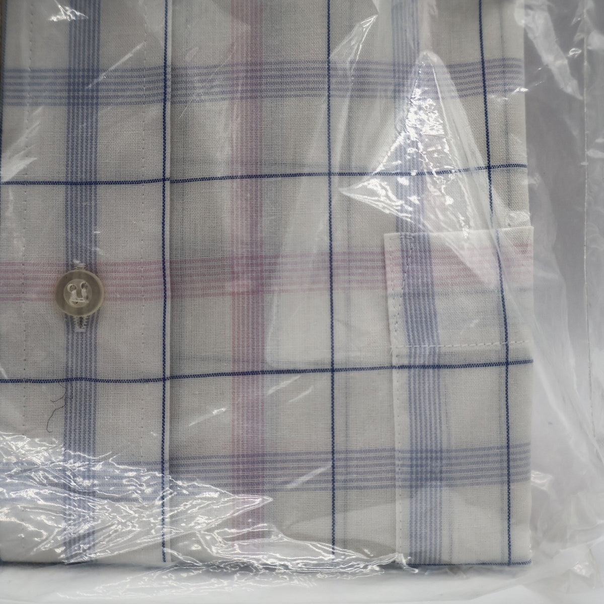 Mark VII Dress Shirt Mens 16 32/33 White Blue Pink Windowpane Plaid New Packaged - take2supply