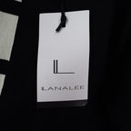 Lanalee Montreal Sweater Womens Large Black White Striped Colorblock Zip Back - take2supply