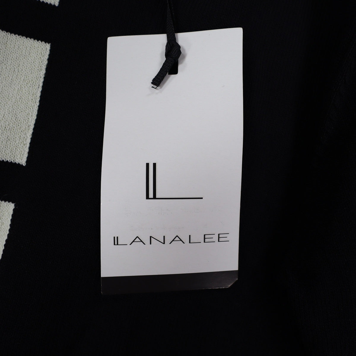 Lanalee Montreal Sweater Womens Large Black White Striped Colorblock Zip Back - take2supply