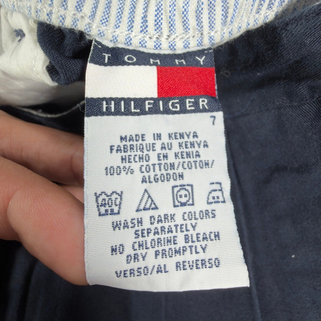 Tommy Hilfiger Vintage 90s Pleated Chino Shorts Boys 7 Navy Cotton NWT - take2supply