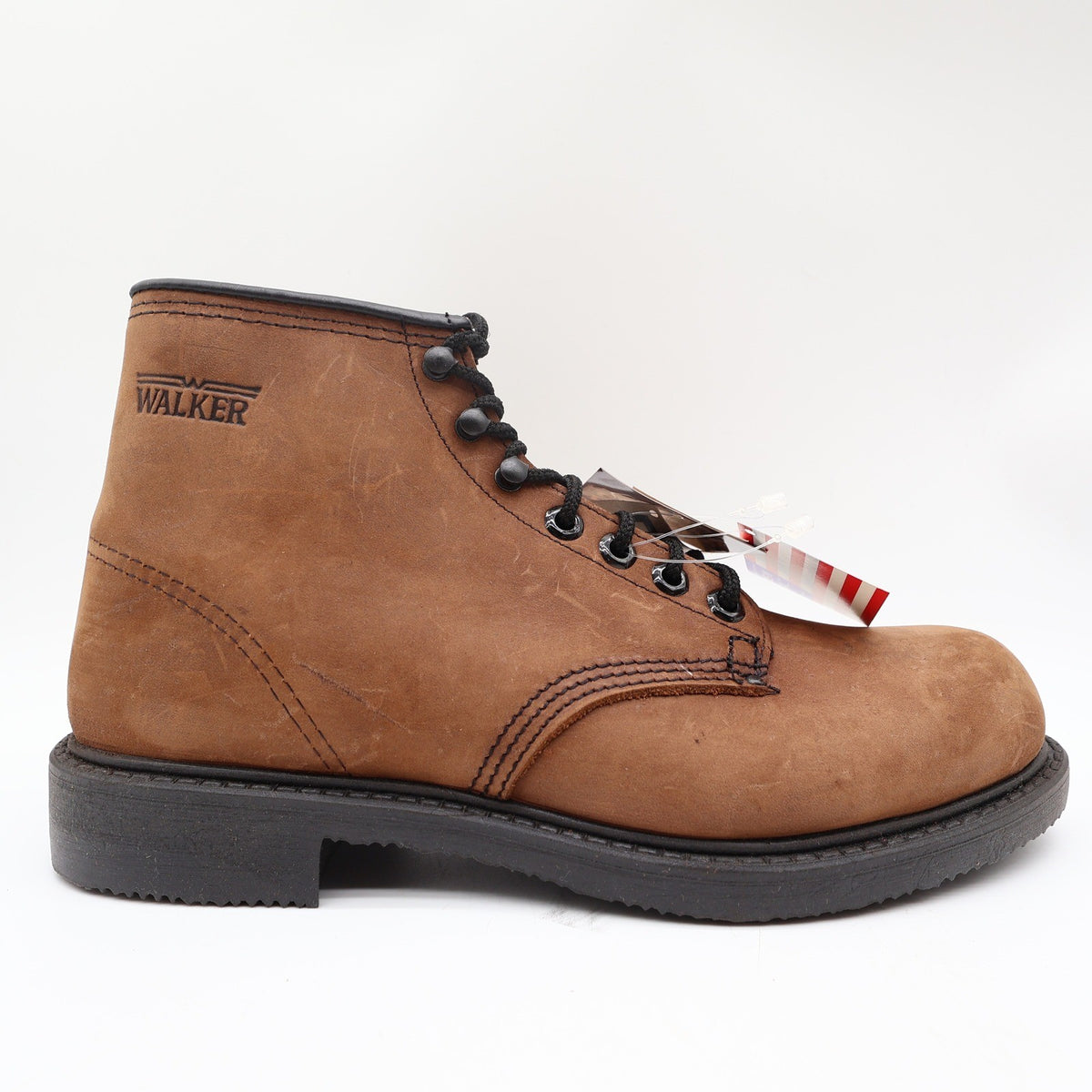 Walker Vintage Work Boots Mens 9 Brown Leather Deadstock Made In USA NIB NWT - take2supply