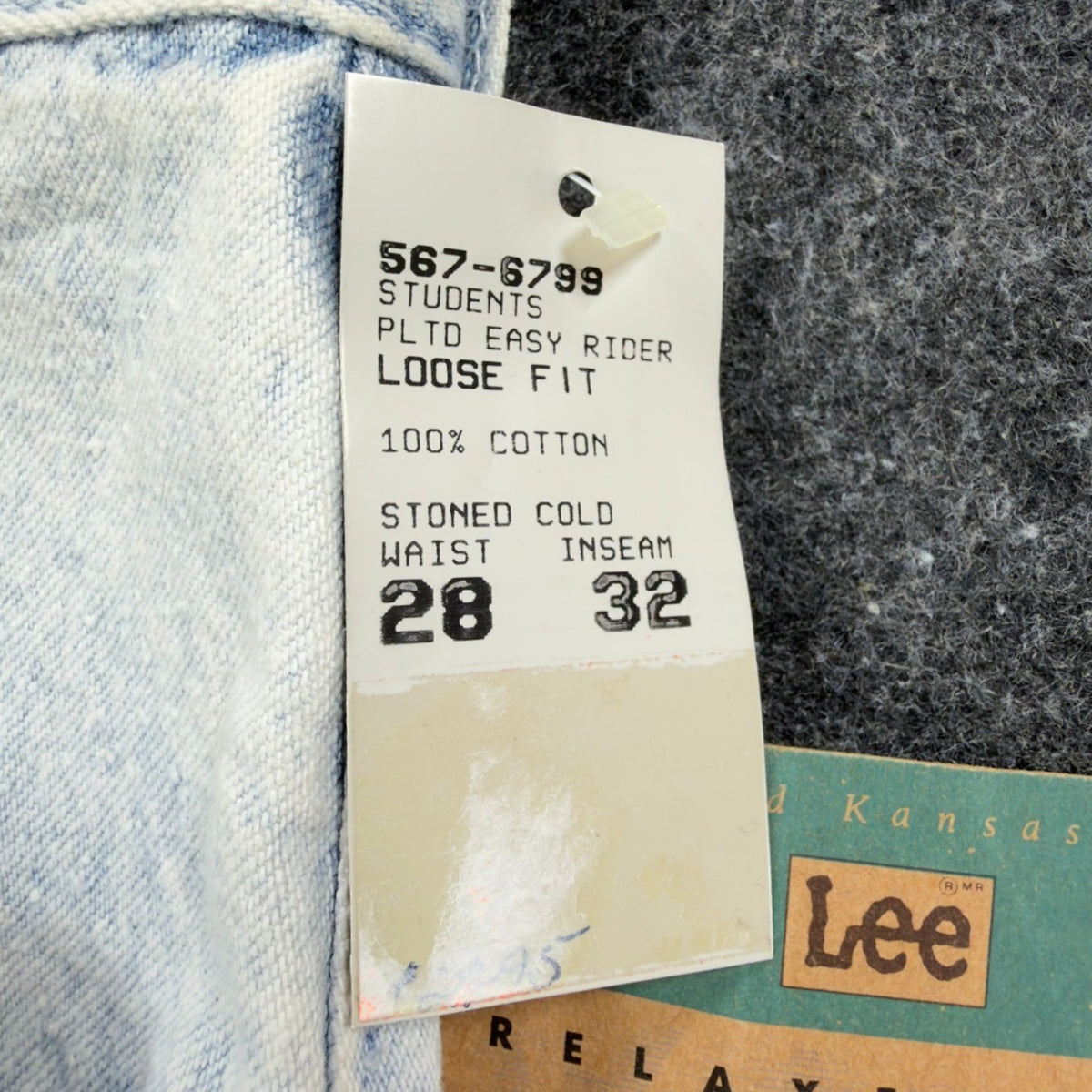Lee Vintage 90s Easy Rider Jeans Students 28x32 Light Wash Acid Denim NWT - take2supply