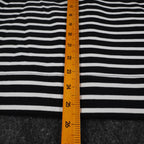 Links Womens S Black White Striped Full Zip Knit Jacket Stretch NWT - take2supply