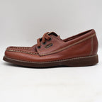 Wrangler Boat Shoes Mens 7.5M Vintage Brown Leather Moc Toe New In Box - take2supply