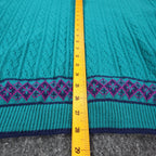 Cricket Lane Cardigan Women Medium Petite Vintage 90s Teal Acrylic Knit NWT USA - take2supply