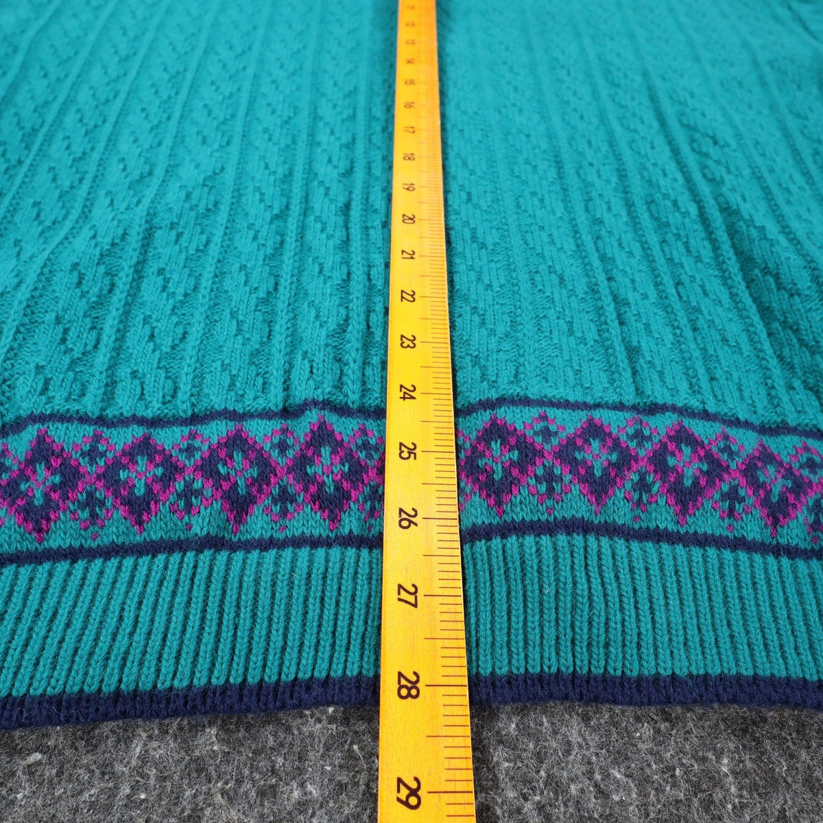 Cricket Lane Cardigan Women Medium Petite Vintage 90s Teal Acrylic Knit NWT USA - take2supply