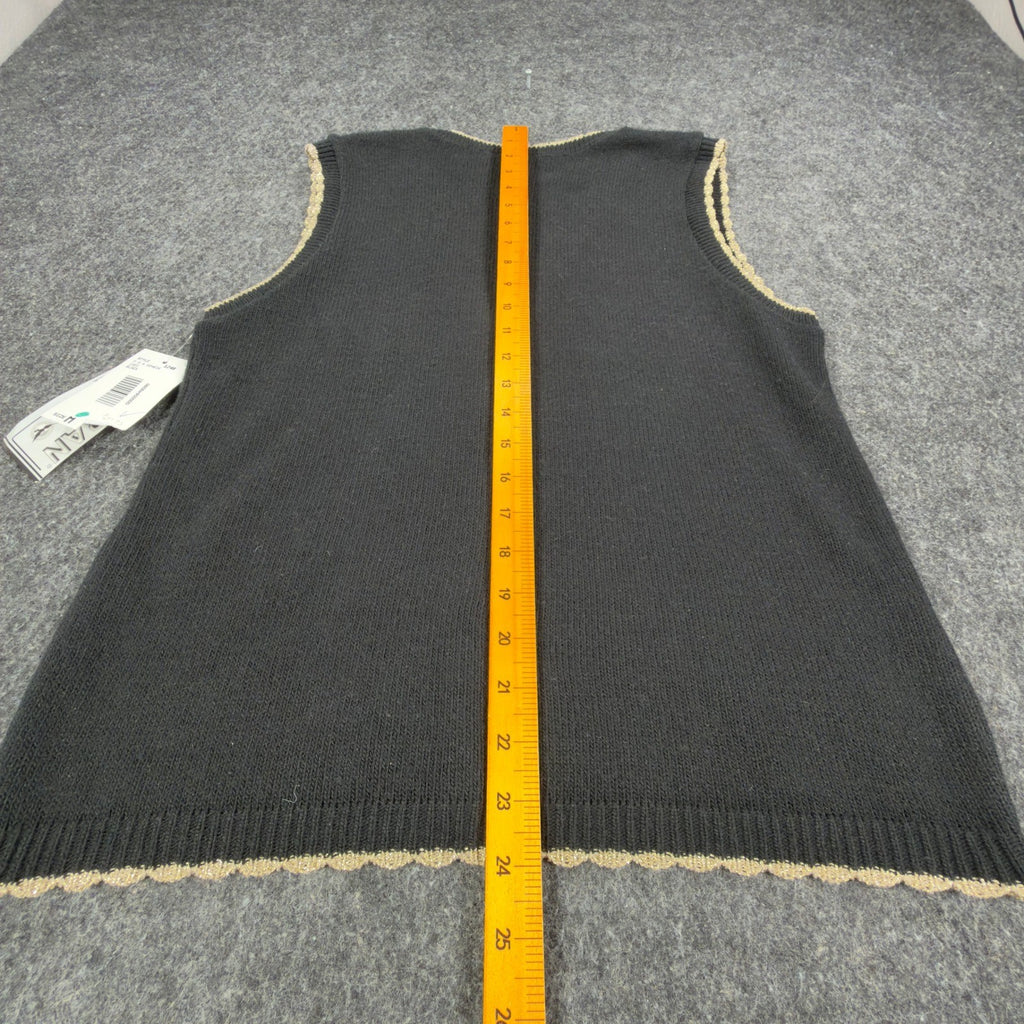 Southern Lady Vintage Angel Sweater Vest Womens M Black Metallic NWT Made in USA - take2supply