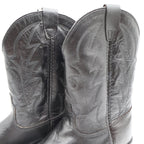 Laredo Western Boots Kids 3 Black Leather J-Toe Cowboy Boots 28-2210 New - take2supply